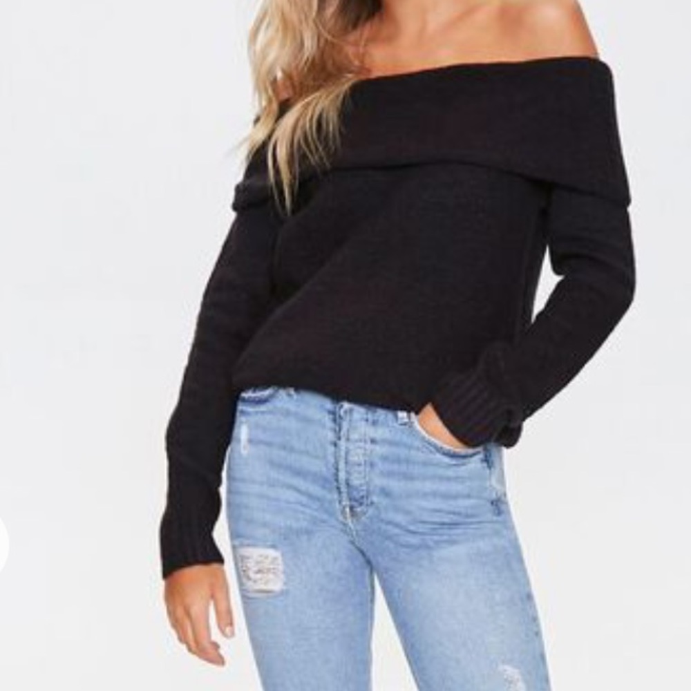Off the Shoulder Knit Sweater
